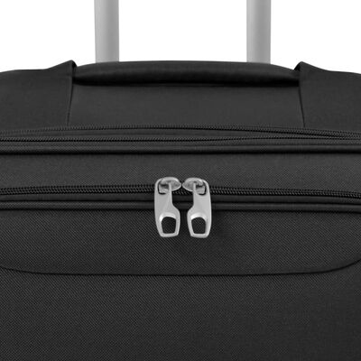 vidaXL 3 delni komplet mehkih potovalnih kovčkov črne barve
