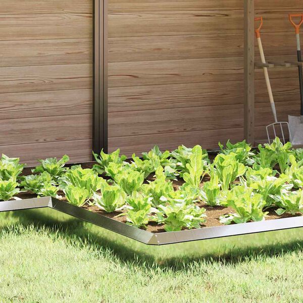 vidaXL Ograja za polže 4 pcs srebrna 13,5 x 13,5 x 25 cm