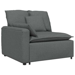 vidaXL Modularni kavč z naslonjalom za roke in blazinami temno siv 100 cm