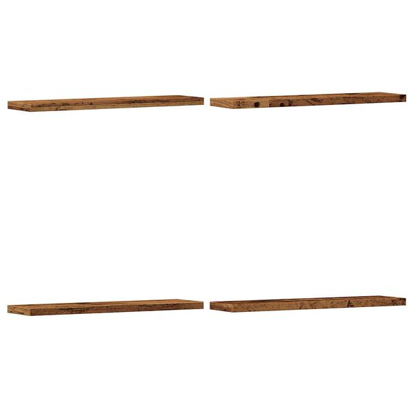 vidaXL Stenska polica 4 kosi starinski les 40x20x1,5 cm inženirski les
