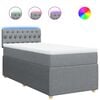 vidaXL Box spring postelja z vzmetnico svetlo siva 80x200 cm blago