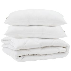 vidaXL Odeja z blazino 3 pcs Bela Mikrovlakna