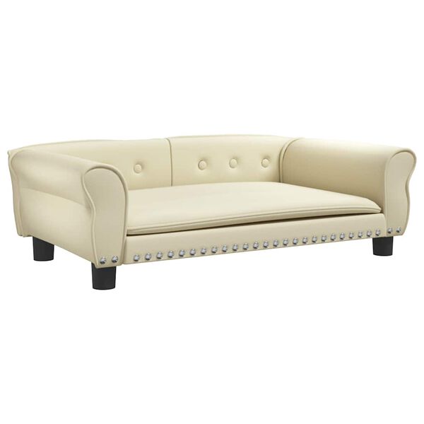 vidaXL Pasja postelja krem 95x55x30 cm umetno usnje