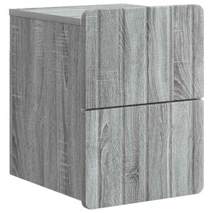 vidaXL Stenski nočni omarici s predalom Siva Sonoma 33 x 34,5 x 43 cm