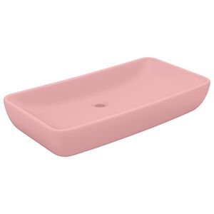 vidaXL Razko&scaron;en umivalnik pravokoten mat roza 71x38 cm keramičen