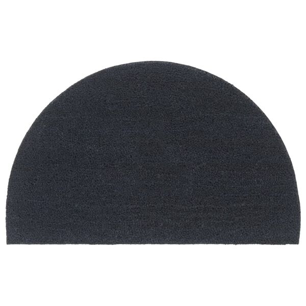 vidaXL Predpražnik temno siv polokrogel 50x80 cm kokosova vlakna