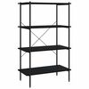 vidaXL 4-nadstropni regal s policami črn 80x40x130 cm