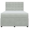 vidaXL Box spring postelja z vzmetnico svetlo siva 160x200 cm žamet