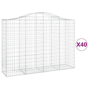 vidaXL Obokane gabion ko&scaron;are 40 kosi 200x50x140/160cm pocinkano železo
