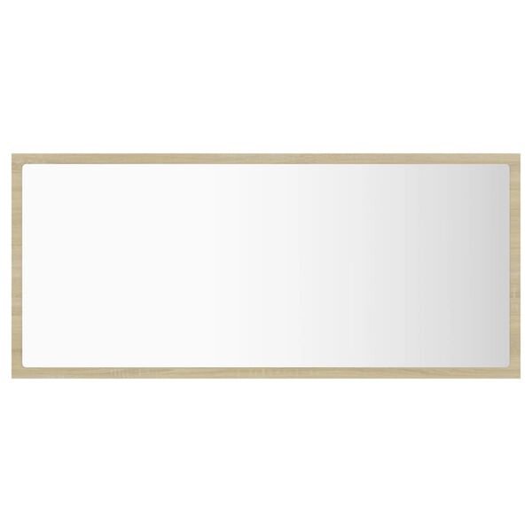 vidaXL LED kopalniško ogledalo sonoma hrast 90x8,5x37 cm akril