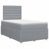 vidaXL Postelja boxspring z vzmetnico Svetlo siva 120 x 200 cm Blago