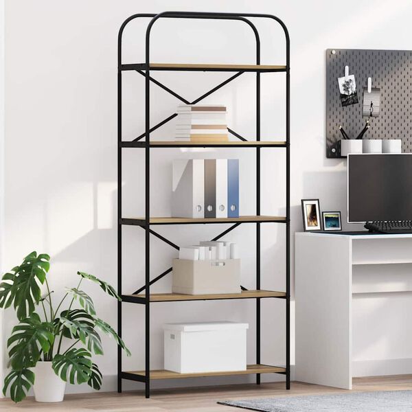 vidaXL Knjižna polica Umetni hrast 80 x 30 x 183 cm Konstruiran les