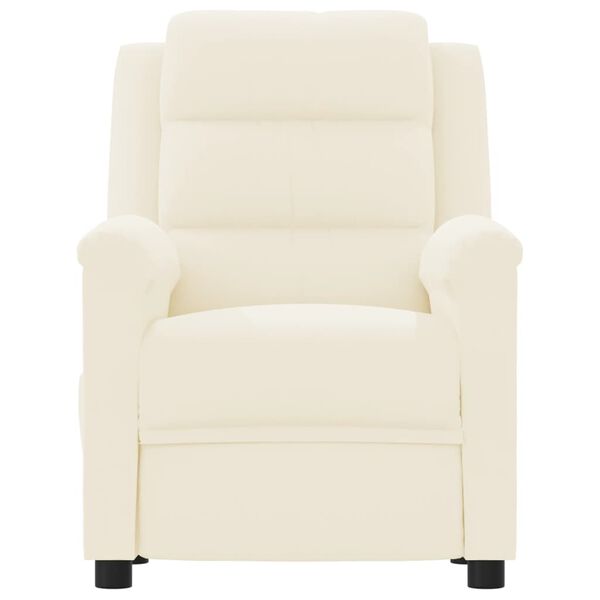 vidaXL Električni masažni naslanjač krem umetno usnje