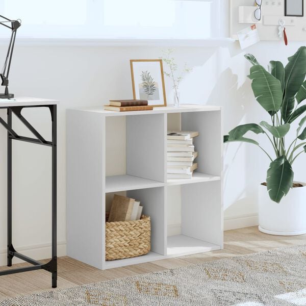 vidaXL Knjižna omara bela 68,5x32x68,5 cm inženirski les