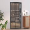 vidaXL Notranja vrata 93x201,5 cm črno ESG steklo in aluminij