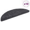 vidaXL Preproge za stopnice samolepilne 10 kosov 56x17x3 cm temno sive polkrožne
