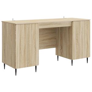 vidaXL Miza s polico Sonoma hrast 142,5 x 50 x 75 cm Inženirski les