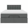 vidaXL Otomanska postelja z vzmetnico & LEDs temno siva 120x200 cm