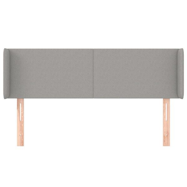 vidaXL Vzglavje z u&scaron;esi svetlo sivo 147x16x78/88 cm blago