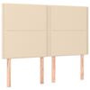 vidaXL Box spring postelja z vzmetnico krem 140x190 cm blago