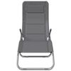vidaXL Zložljiv ležalnik 2 kosa siv textilene in jeklo