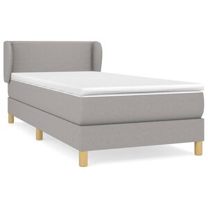 vidaXL Box spring postelja z vzmetnico svetlo siva 80x200 cm blago