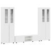 vidaXL Komplet TV omaric FLORIN 3 pcs Visok sijaj bela Konstruiran les