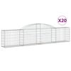 vidaXL Obokana gabionska ko&scaron;ara 20kosa 300x30x60/80cm pocinkano železo