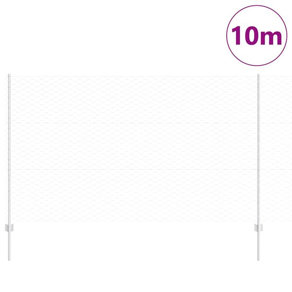 vidaXL Ograja s stebrom srebrna 1,4 x 10 m Jeklo