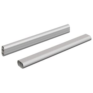 vidaXL Palica za omaro 2 pcs srebrna 264 x 15 x 29 mm
