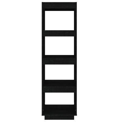 vidaXL Knjižna omara za razdelitev prostora črna 40x35x135 cm borovina