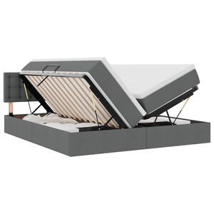 vidaXL Postelja s shranjevanjem Temno siva 200 x 200 cm Umjetno usnje
