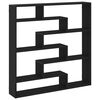 vidaXL Stenska kockasta polica 7 predelki črn inž. les