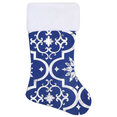 vidaXL Razkošna podloga za novoletno jelko z nogavico modra 150 cm