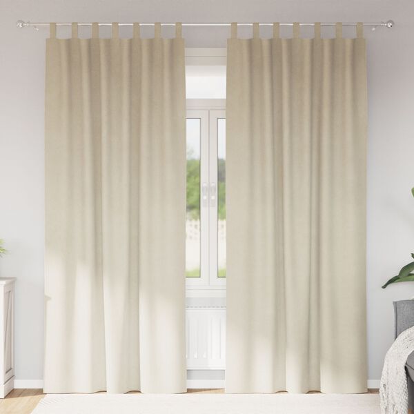 vidaXL Zatemnitvene zavese 2 pcs krema 140 x 245 cm Žamet