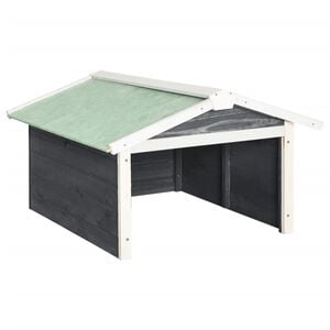 vidaXL Garaža za robotsko kosilnico 72x87x50 cm siva in bela lesena