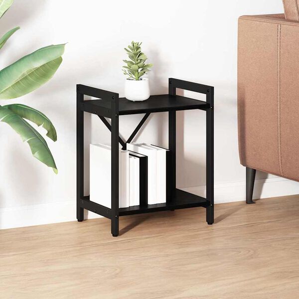 vidaXL Knjižna polica Črna Orehovina 40 x 30 x 50 cm Konstruiran les