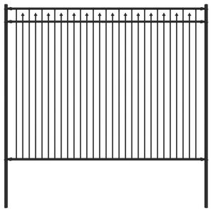 vidaXL Spike Fence Črna 200 x 200 cm Pra&scaron;no lakirano jeklo