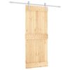 vidaXL Drsna vrata Naravna in bela 85 x 210 cm Masiven borov les