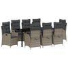 vidaXL Komplet za jedilnico v vrtu z blazino 9 pcs Siva poli ratan
