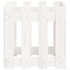 vidaXL Vrtno korito z ograjico belo 40x40x40 cm trdna borovina