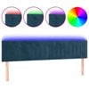 vidaXL LED posteljno vzglavje temno modro 160x5x78/88 cm žamet