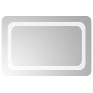 vidaXL LED kopalni&scaron;ko ogledalo Transparentno 60 x 40 cm kaljeno steklo
