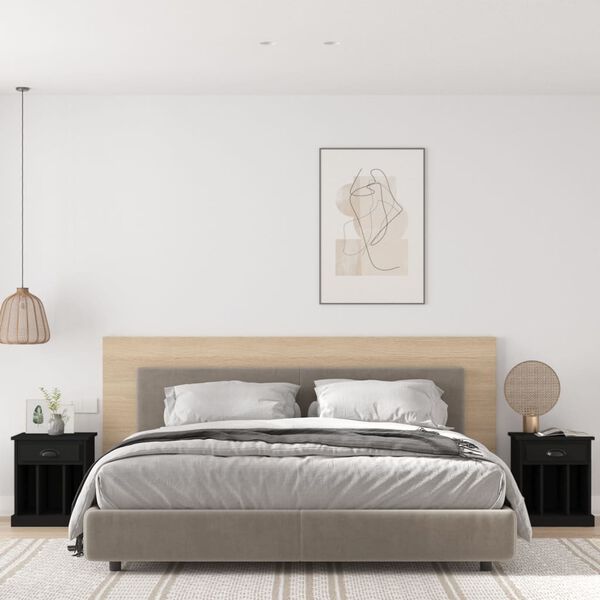 vidaXL Nočna omarica 2 kosa črna 43x36x50 cm