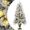 vidaXL Mini zasneženo božično drevo 120 cm 100 LED Toplo bela PVC