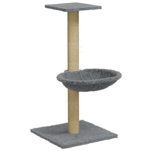 vidaXL Mačje drevo s praskalnikom iz sisala svetlo sivo 74 cm