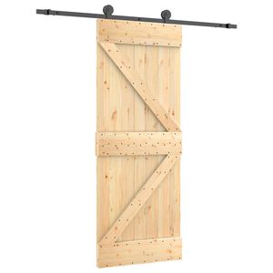 vidaXL Drsna vrata 85 x 210 cm Masiven borov les (neobdelan)