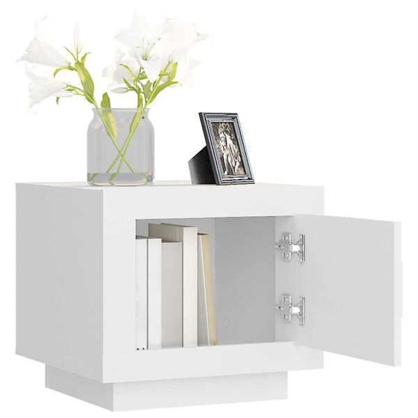 vidaXL Klubska mizica bela 51x50x45 cm konstruiran les