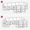 vidaXL Zunanja garnitura za sedenje z blazino 8 pcs Naravna in smetana