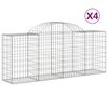 vidaXL Obokane gabion ko&scaron;are 4 kosi 200x50x80/100 cm pocinkano železo